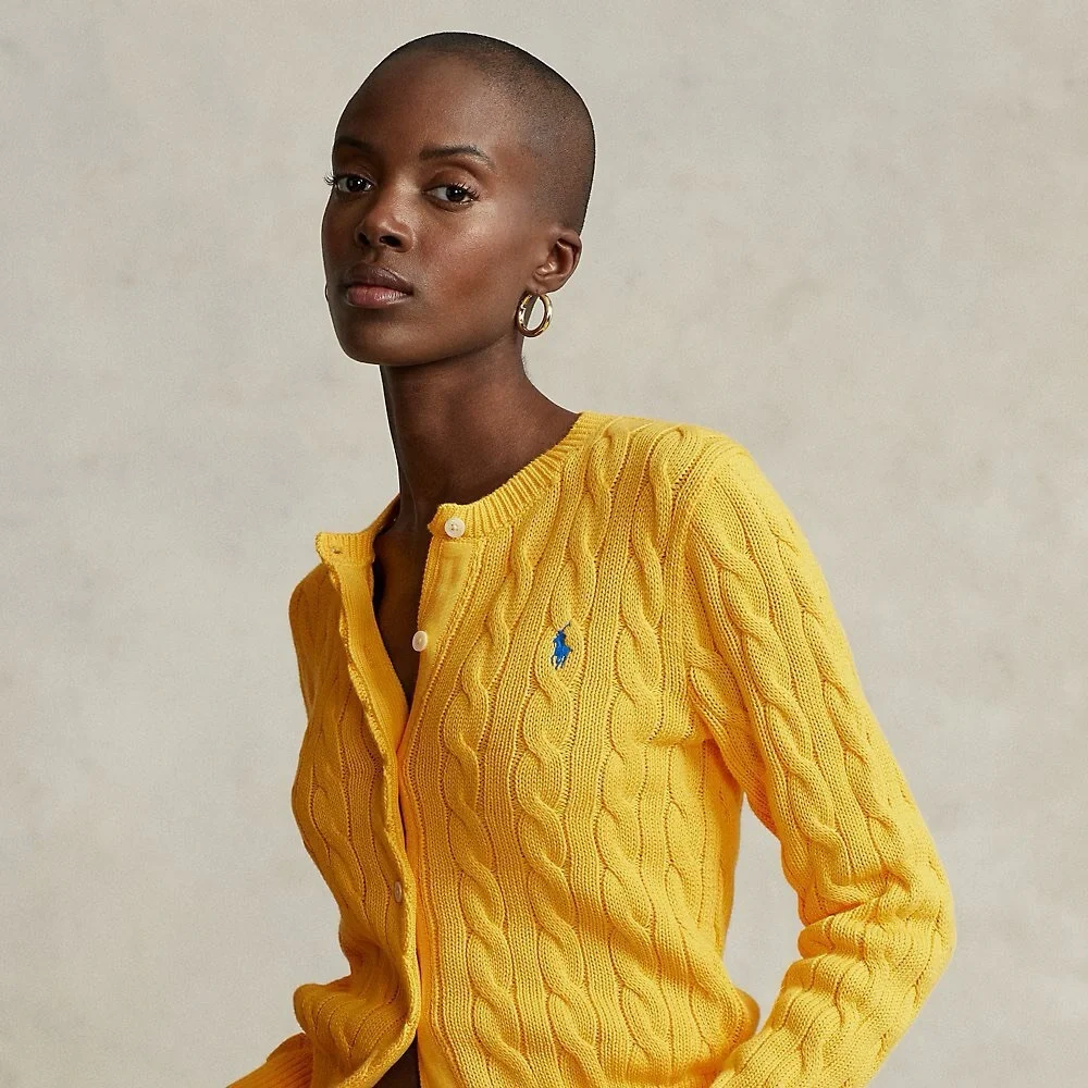 Polo Ralph Lauren Cable-Knit Cotton Crewneck Cardigan - Picture 3 of 8